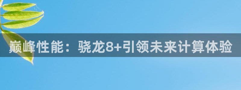 摩根娱乐下载二维码：巅峰性能：骁龙8+引领未来计算体验