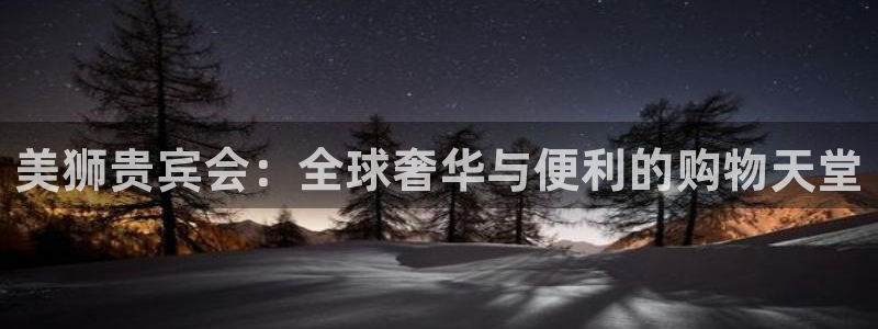 摩根娱乐体育老板是谁：美狮贵宾会：全球奢华与便利的购物天堂