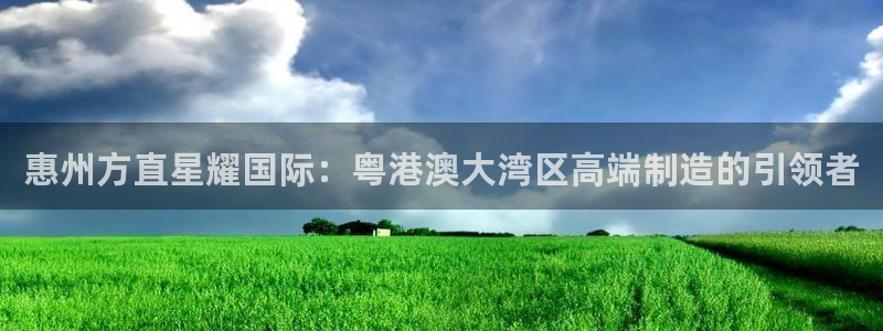 摩根娱乐游戏官网入口：惠州方直星耀国际：粤港澳大湾区高端制造的引领者