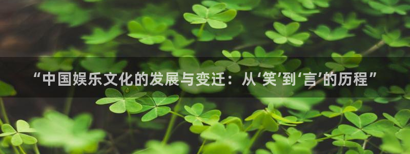 摩根娱乐官网地址：“中国娱乐文化的发展与变迁：从‘笑’到‘言’的历程”